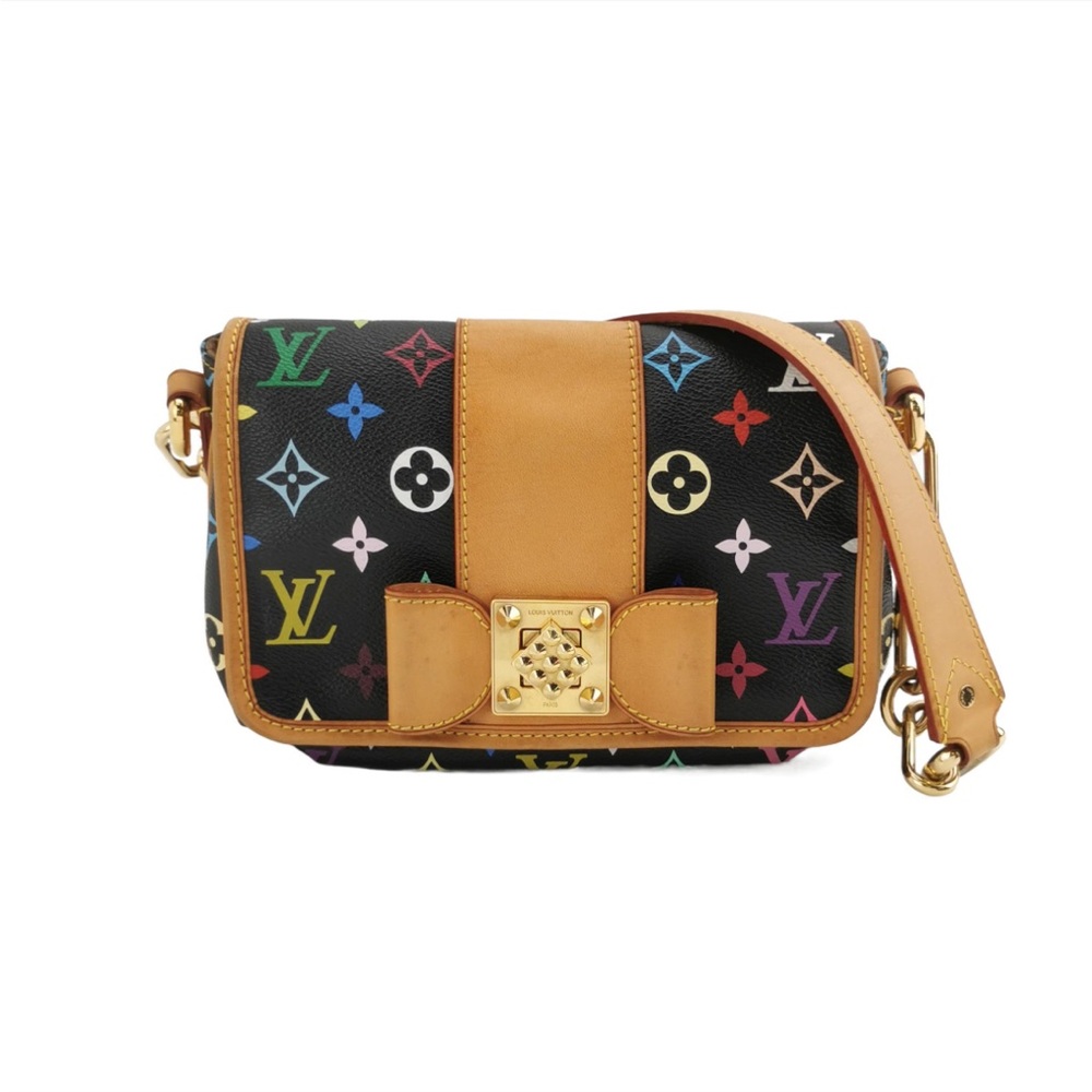 Louis Vuitton Monogram Multicolor Patti Chain Shoulder Bag Noir Black